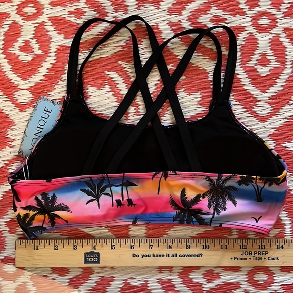 NWT Yonique Size Medium bathing suit top palm trees Tankini Top - Picture 3 of 9